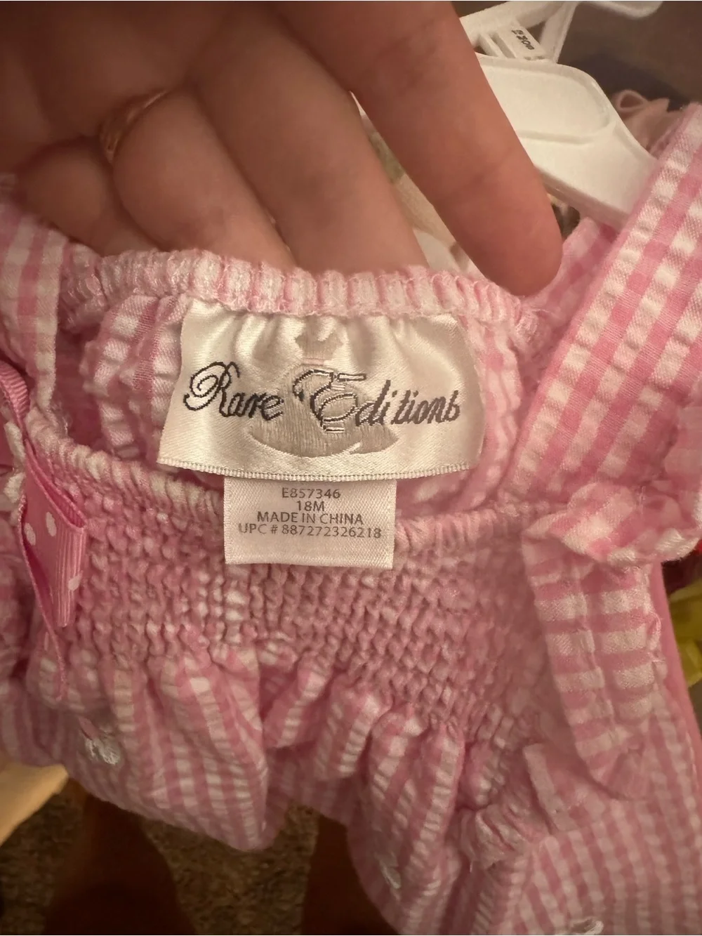 Rare Editions Pink Gingham Floral Matching Set